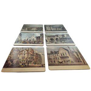 Vintage Lady Clare Edinburgh Scotland Placemats Set Of 6 With Historic Scenes
